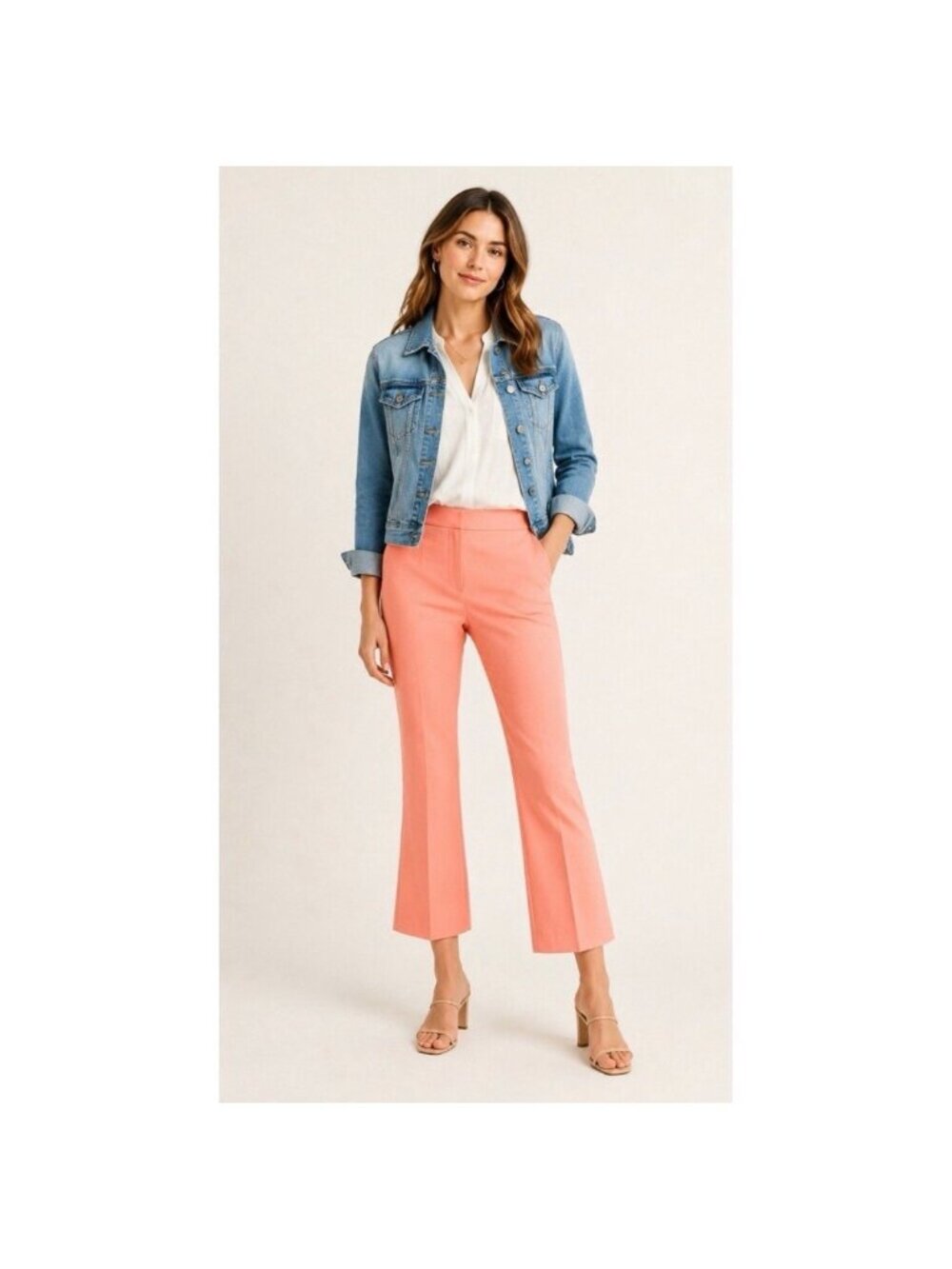 NWT J Crew Hayden Kickout Flare Crop Pant, Guava Peach Coral, sz 4